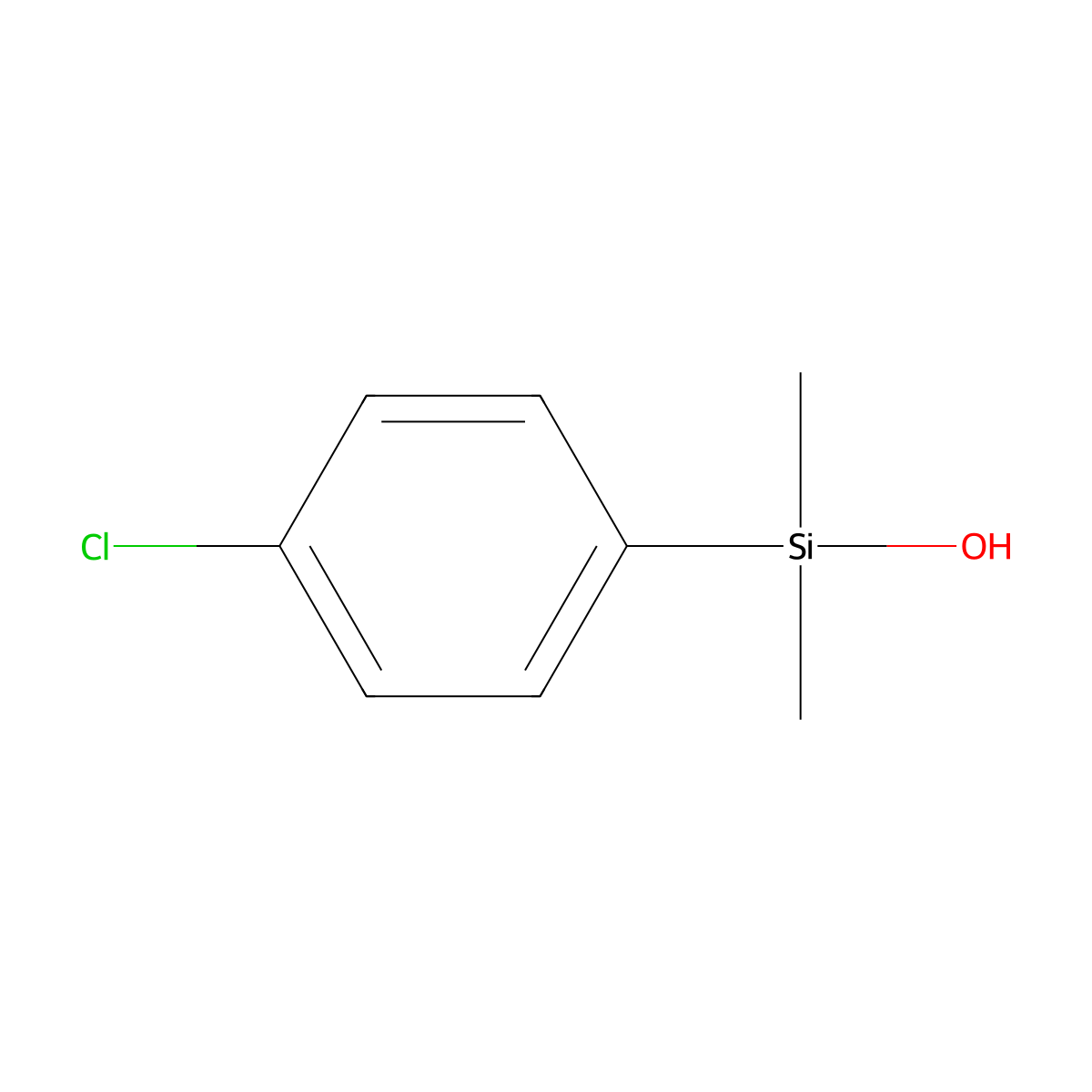 Dimethyl(4-chlorophenyl)silanol molecular structure, CAS 18246-04-3