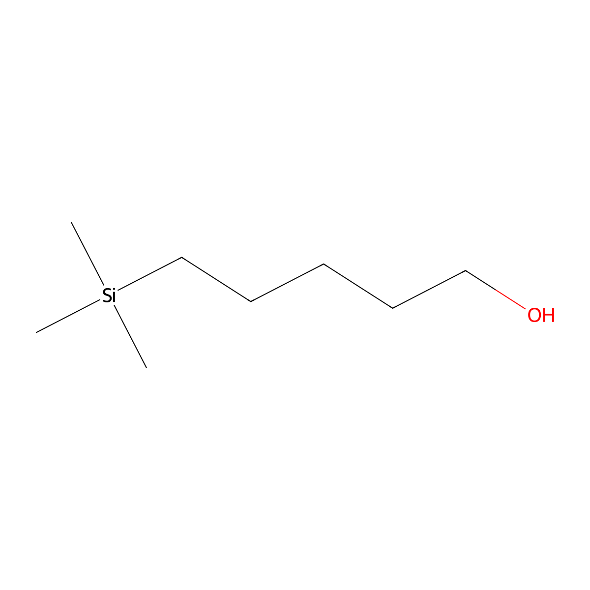 5-Hydroxypentyl-trimethyl-silane molecular structure, CAS 18246-65-6