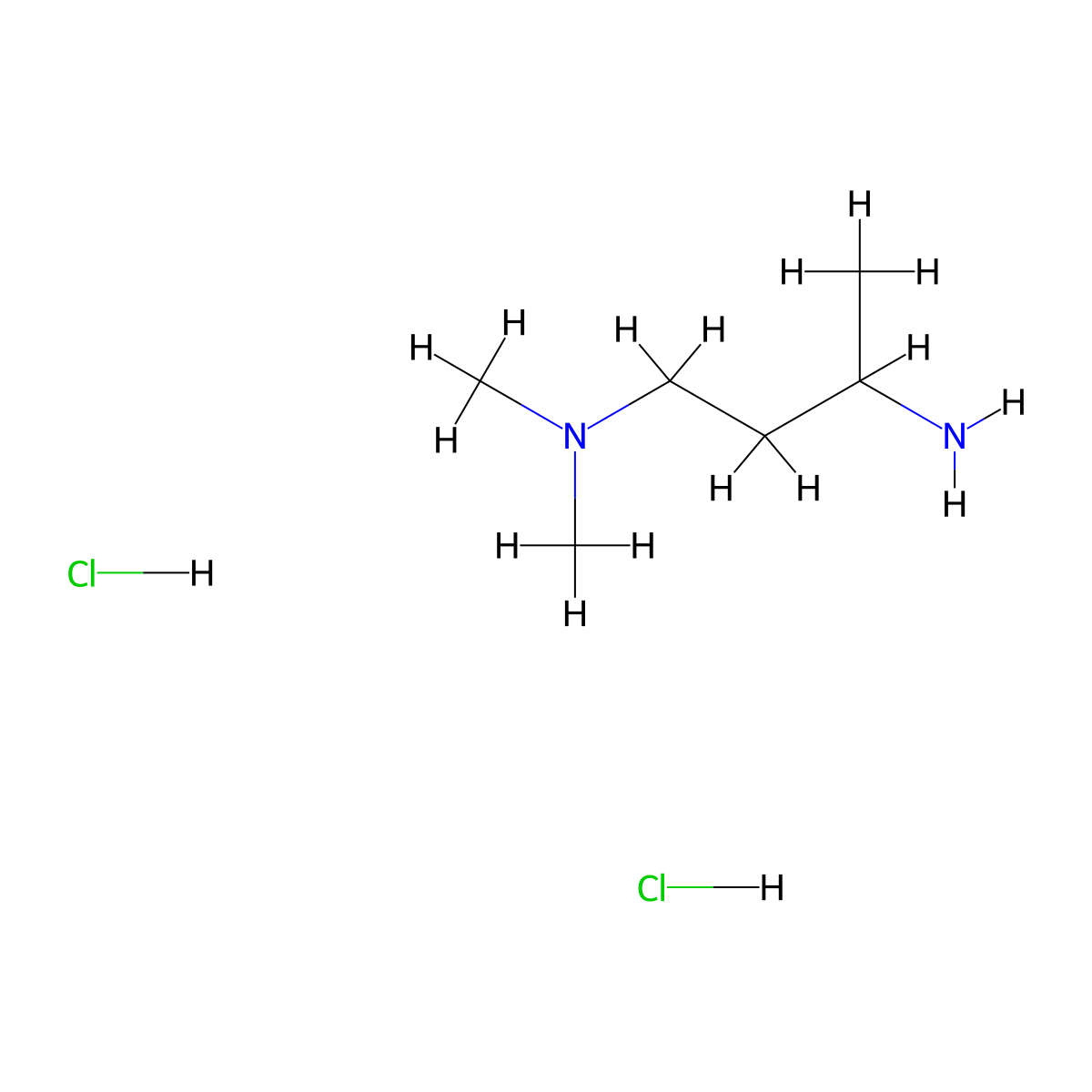 N1,N1-Dimethylbutane-1,3-diamine dihydrochloride molecular structure, CAS 18246-86-1