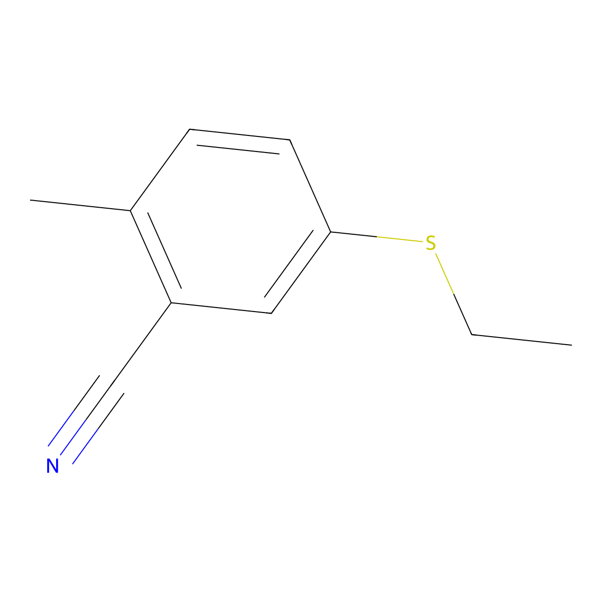 5-(Ethylthio)-2-methylbenzonitrile molecular structure, CAS 1824601-04-8
