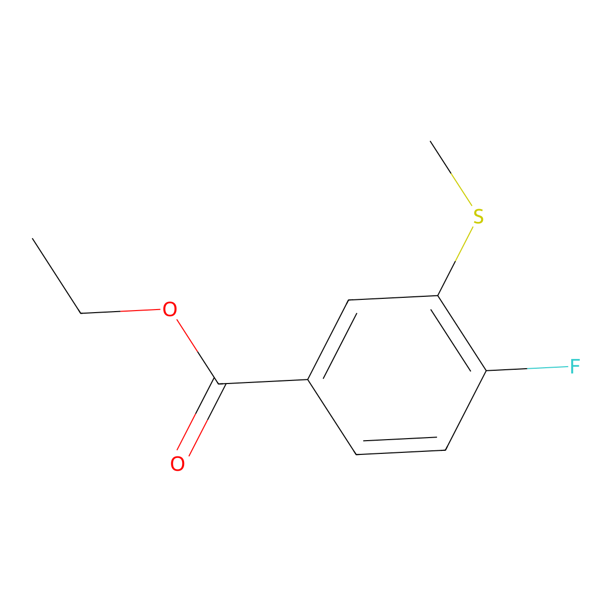 Ethyl 4-fluoro-3-(methylthio)benzoate molecular structure, CAS 1824601-73-1