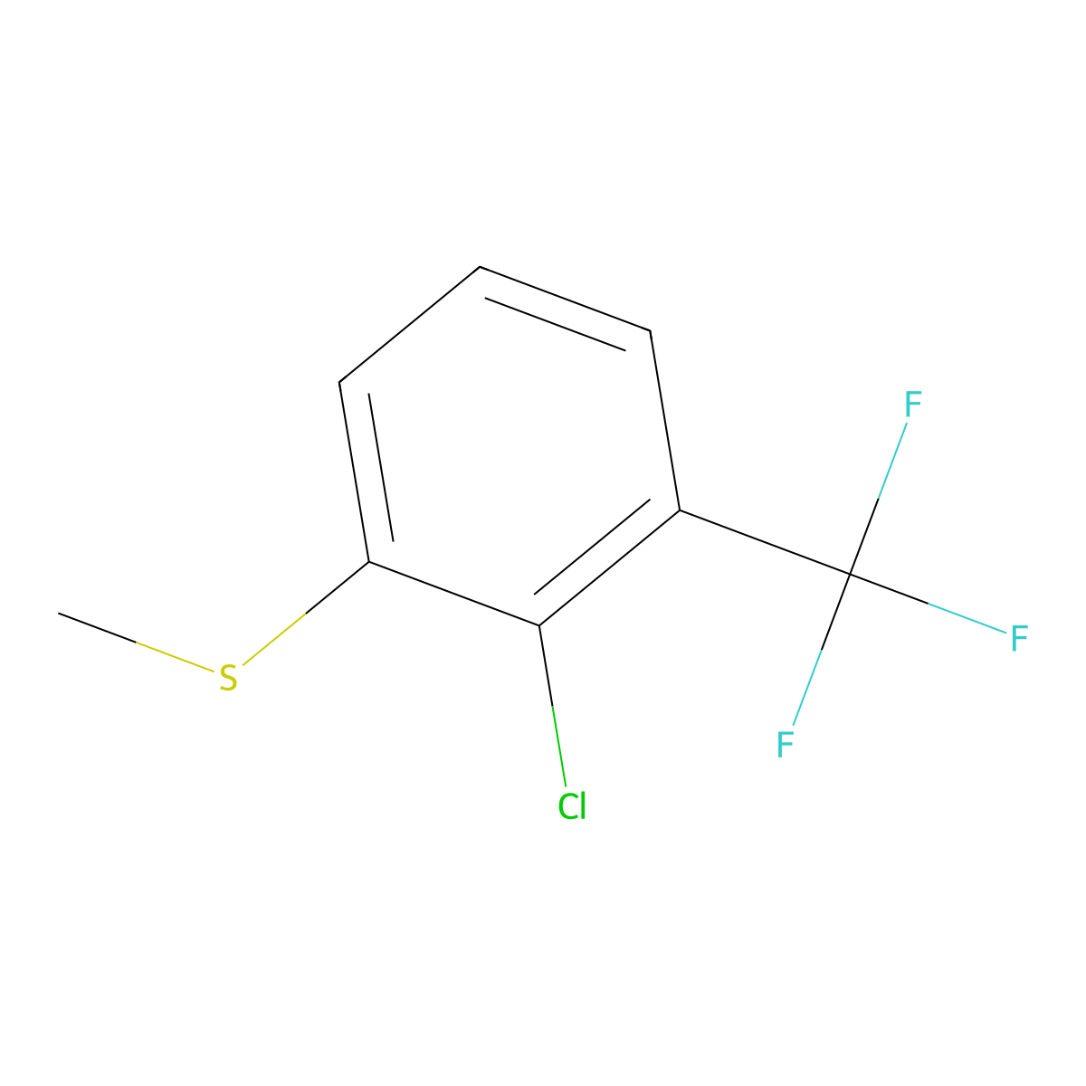2-Chloro-1-(methylthio)-3-(trifluoromethyl)benzene molecular structure, CAS 1824601-80-0