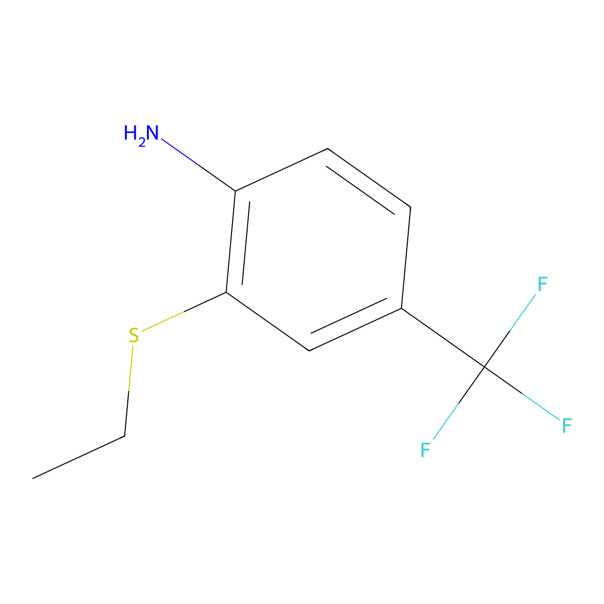 2-(Ethylthio)-4-(trifluoromethyl)benzenamine molecular structure, CAS 1824601-81-1