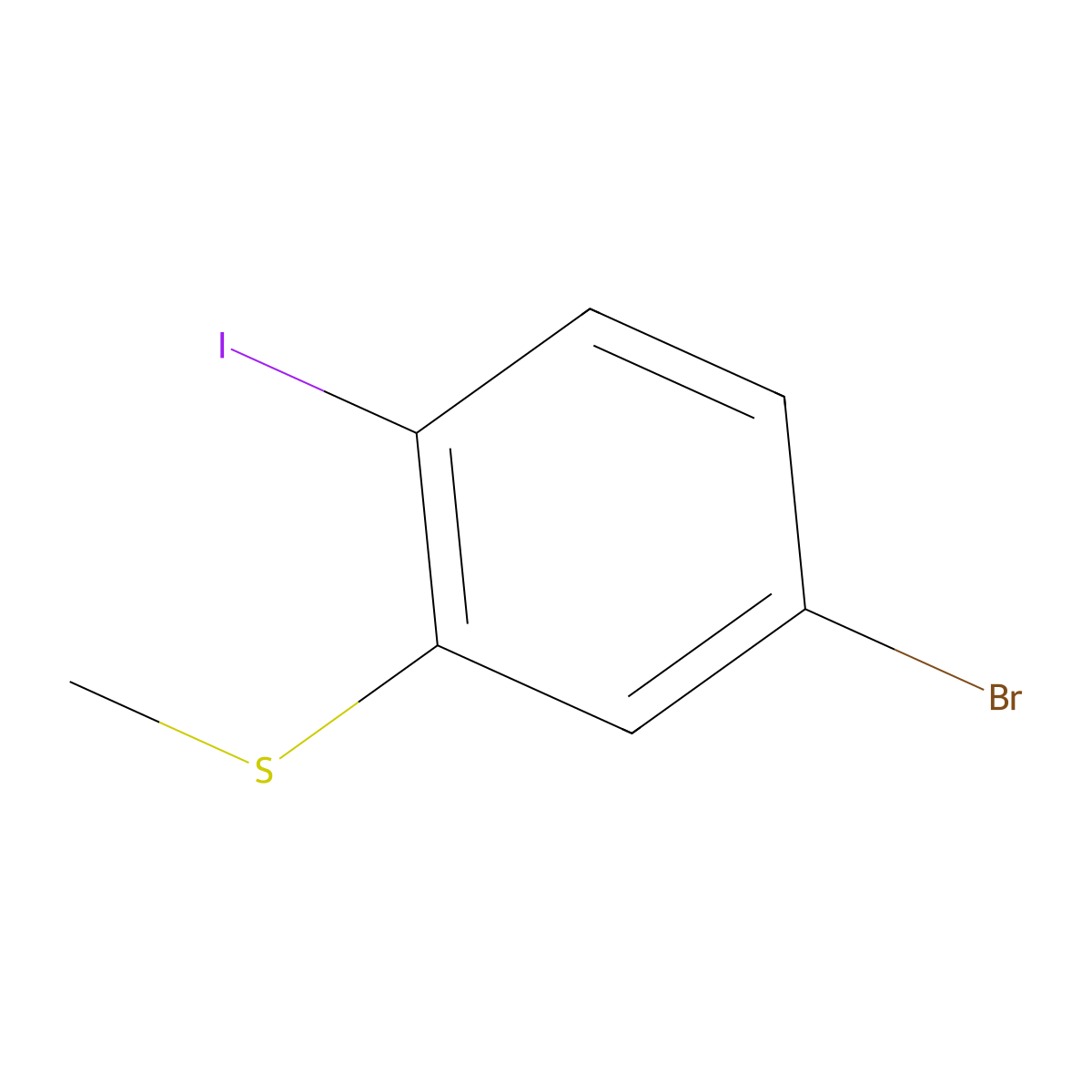 (5-Bromo-2-iodophenyl)(methyl)sulfane molecular structure, CAS 1824602-11-0