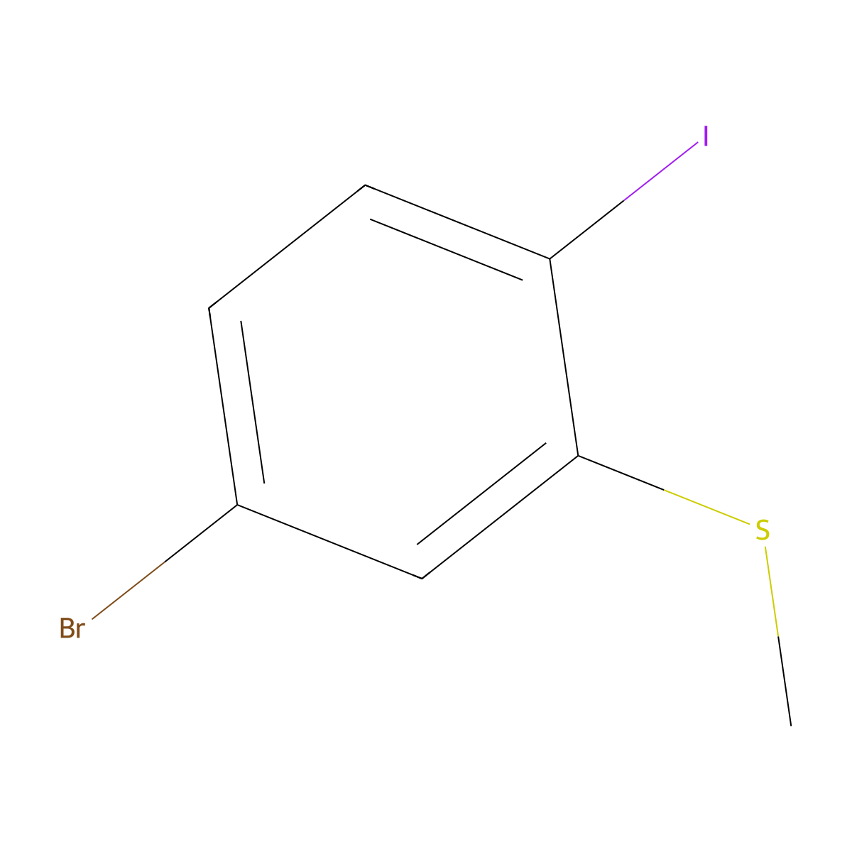 (5-Bromo-2-iodophenyl)(methyl)sulfane molecular structure, CAS 1824602-11-0