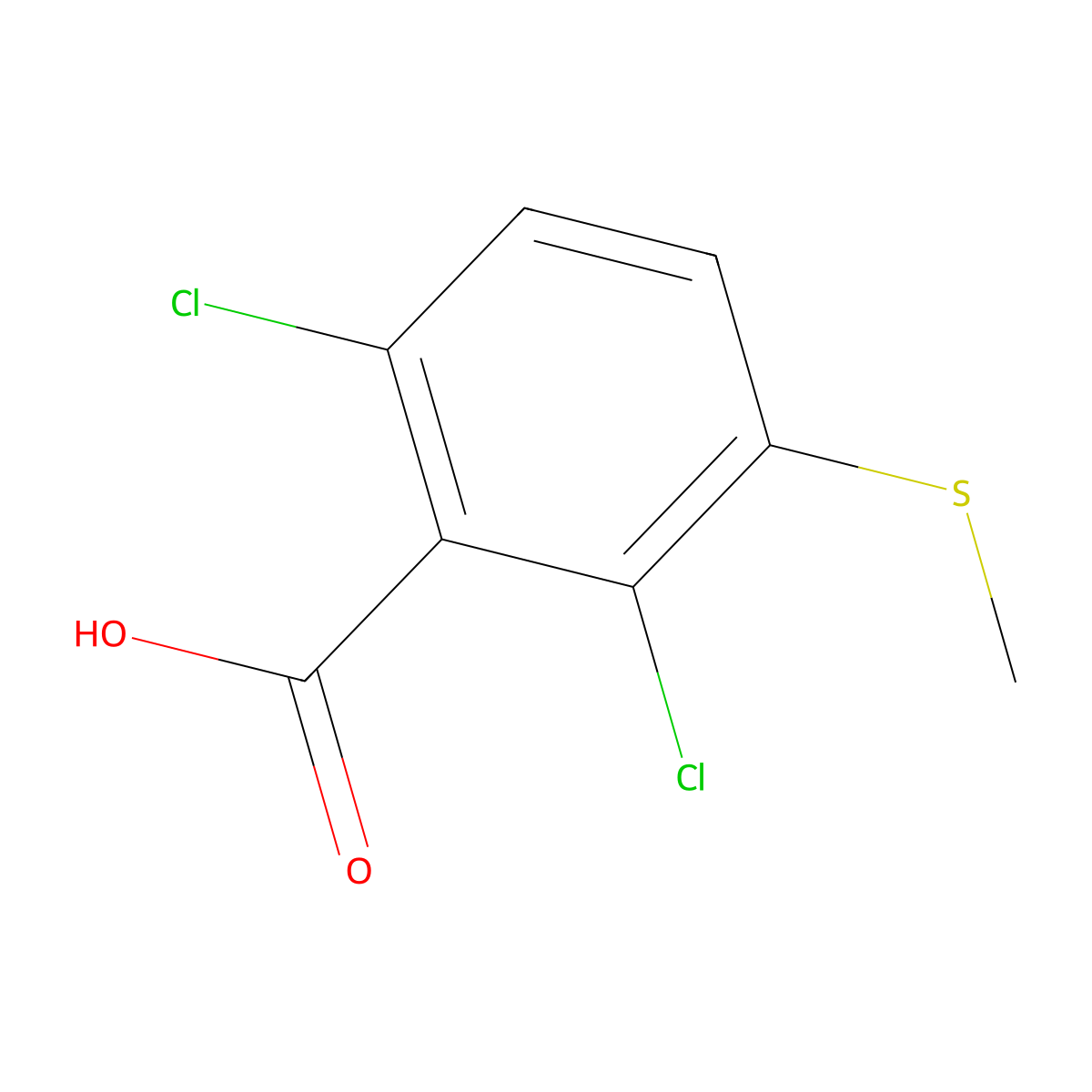 2,6-Dichloro-3-(methylthio)benzoic acid molecular structure, CAS 1824603-70-4