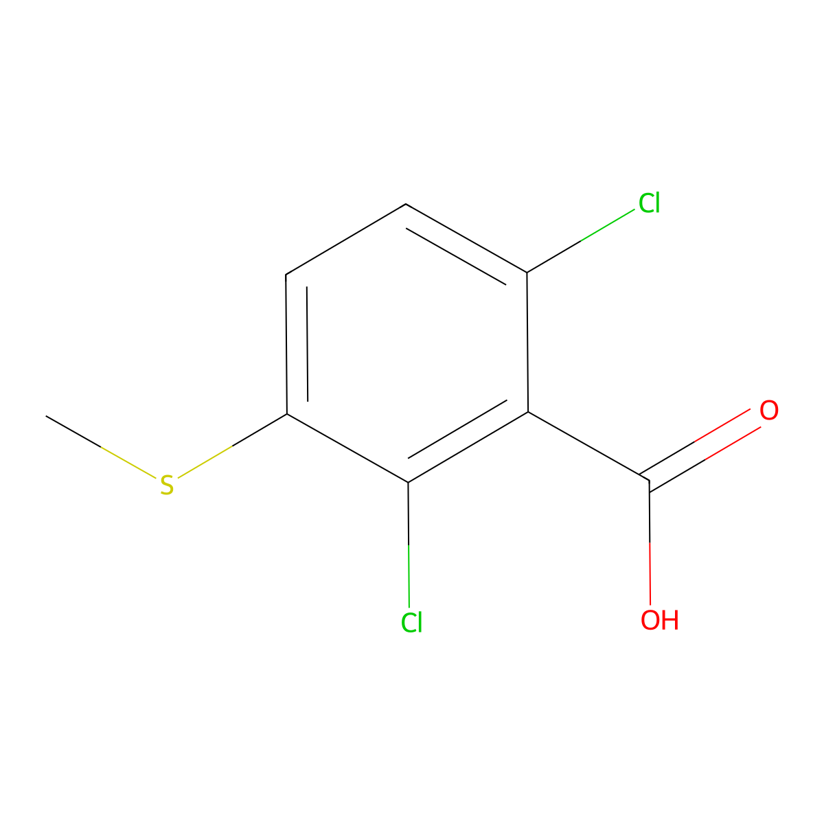 2,6-Dichloro-3-(methylthio)benzoic acid molecular structure, CAS 1824603-70-4
