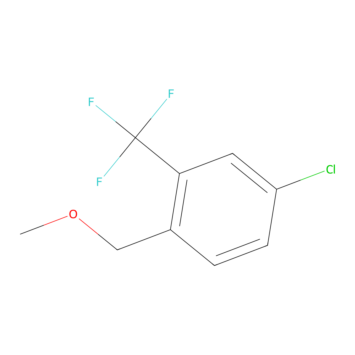 4-Chloro-1-(methoxymethyl)-2-(trifluoromethyl)benzene molecular structure, CAS 1824603-79-3