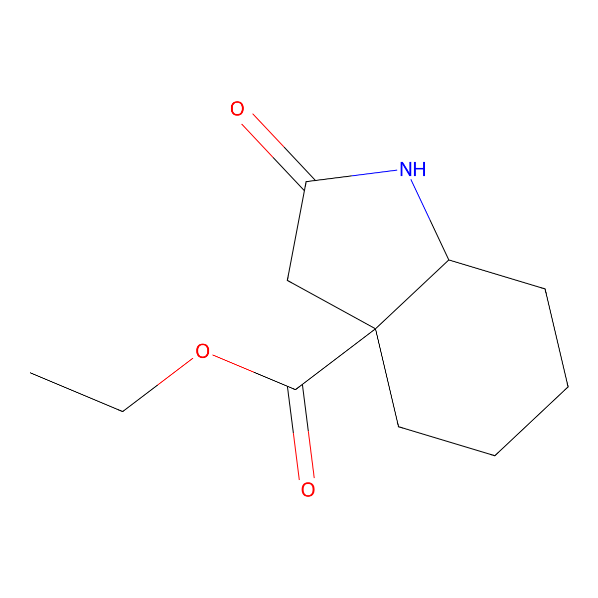 ethyl 2-oxo-octahydro-1H-indole-3a-carboxylate molecular structure, CAS 1824604-23-0