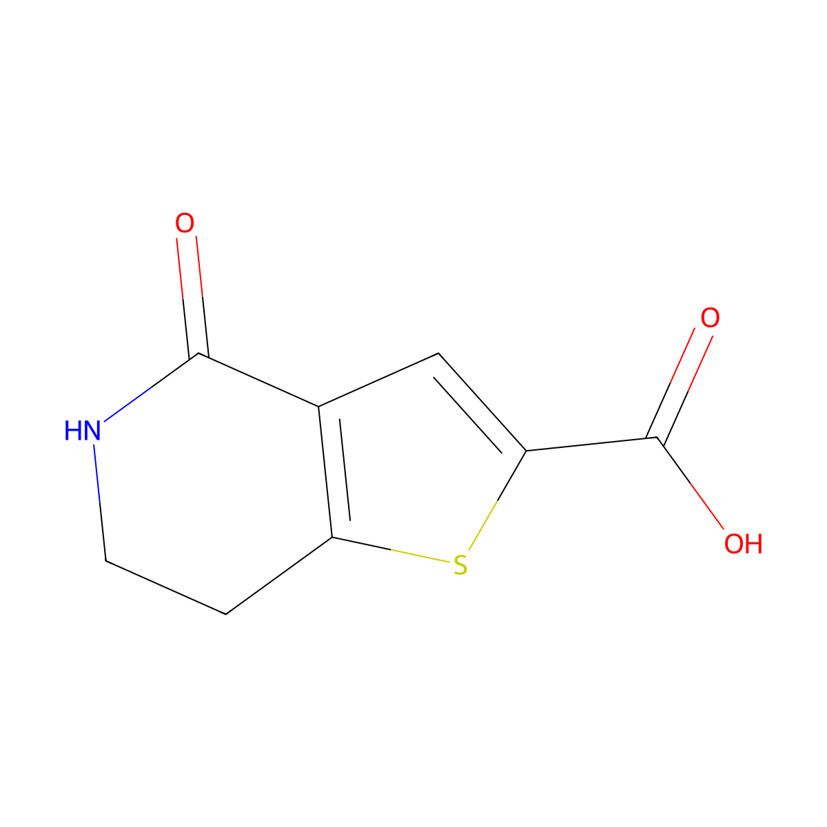 4-oxo-6,7-dihydro-5H-thieno[3,2-c]pyridine-2-carboxylic acid molecular structure, CAS 1824604-85-4