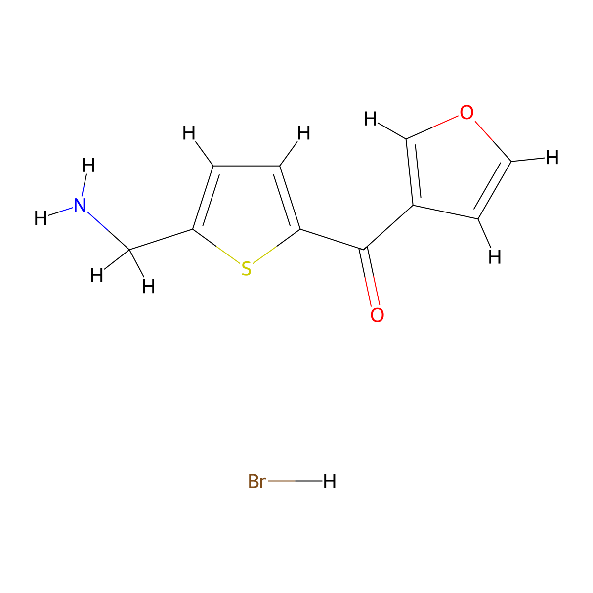 [5-(Aminomethyl)-2-thienyl](3-furyl)methanone hydrobromide molecular structure, CAS 1824608-01-6