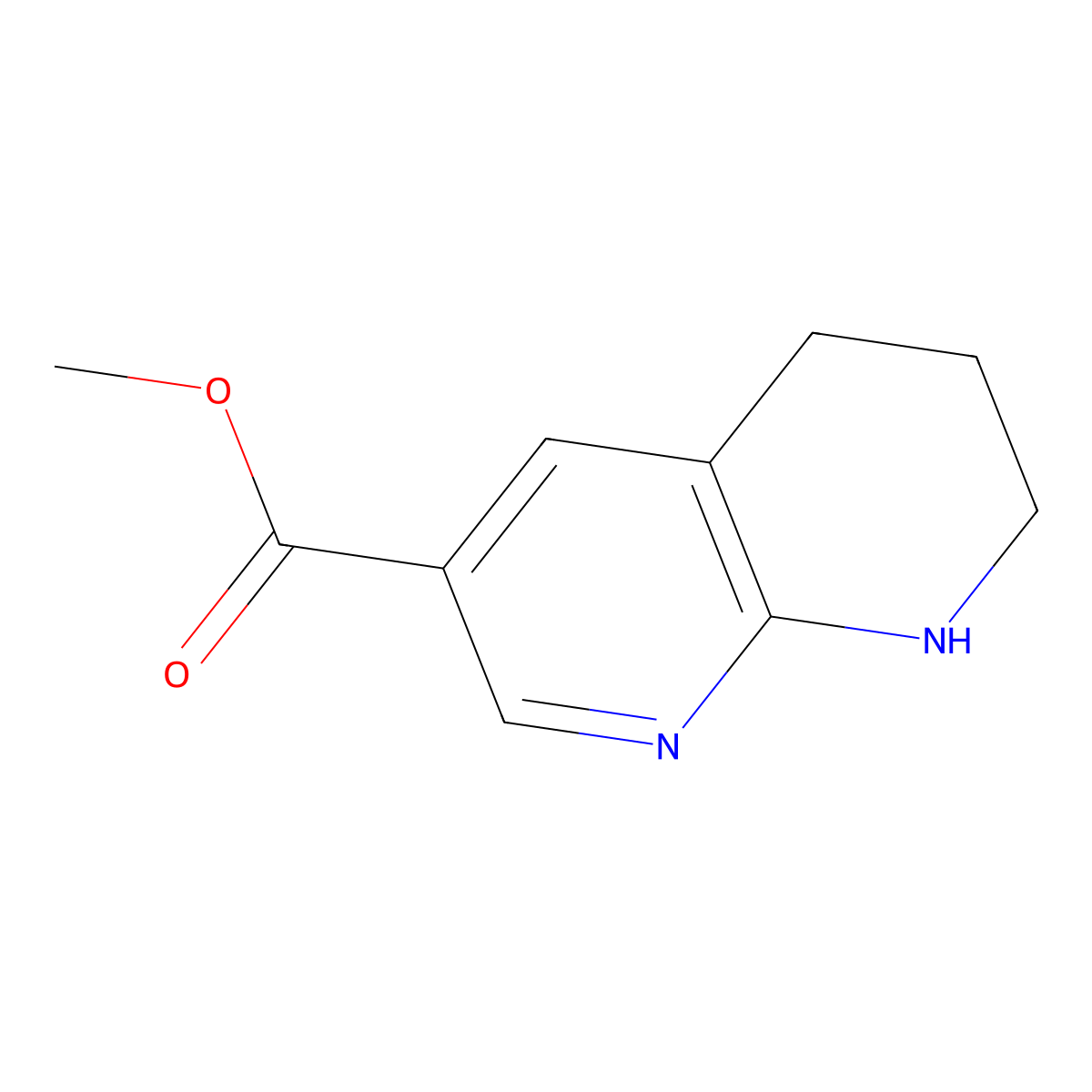 Methyl 5,6,7,8-tetrahydro-1,8-naphthyridine-3-carboxylate molecular structure, CAS 1824608-59-4