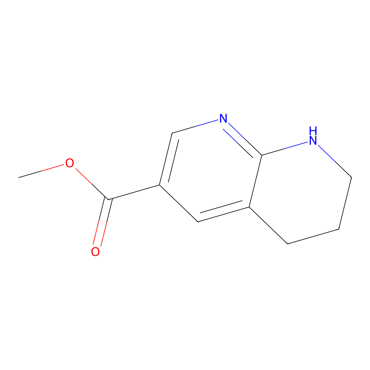 Methyl 5,6,7,8-tetrahydro-1,8-naphthyridine-3-carboxylate molecular structure, CAS 1824608-59-4