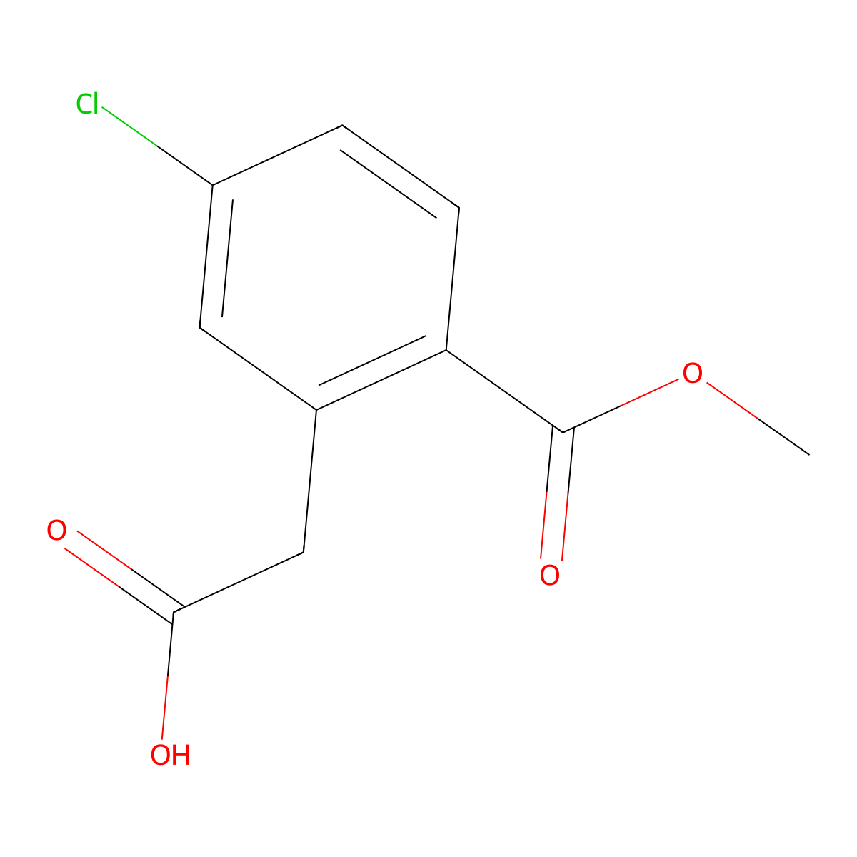 2-[5-Chloro-2-(methoxycarbonyl)phenyl]acetic acid molecular structure, CAS 1824614-44-9