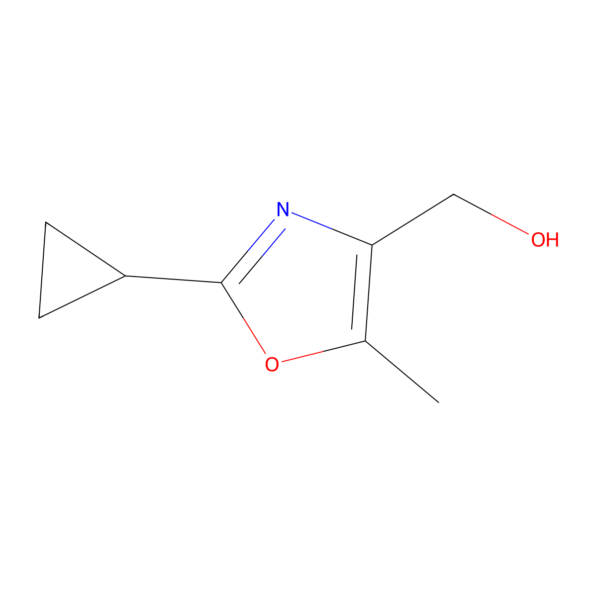 (2-Cyclopropyl-5-methyloxazol-4-yl)methanol molecular structure, CAS 1824614-59-6