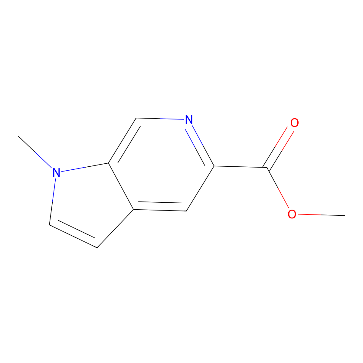 Methyl 1-methyl-1H-pyrrolo[2,3-c]pyridine-5-carboxylate molecular structure, CAS 1824614-71-2