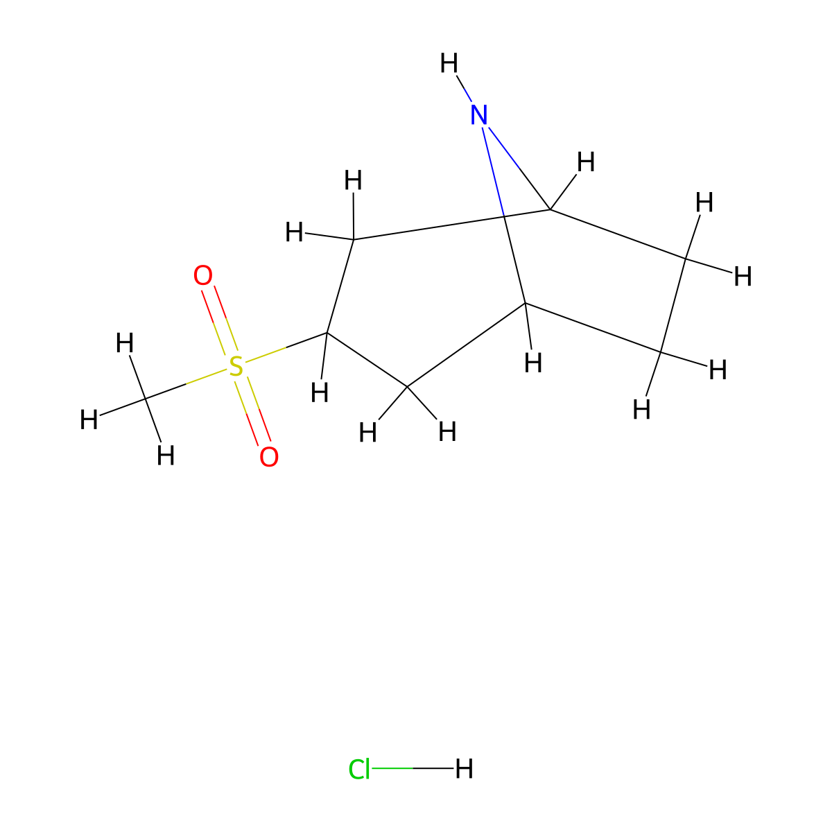 3-(Methylsulfonyl)-8-azabicyclo[3.2.1]octane hydrochloride molecular structure, CAS 1824617-14-2