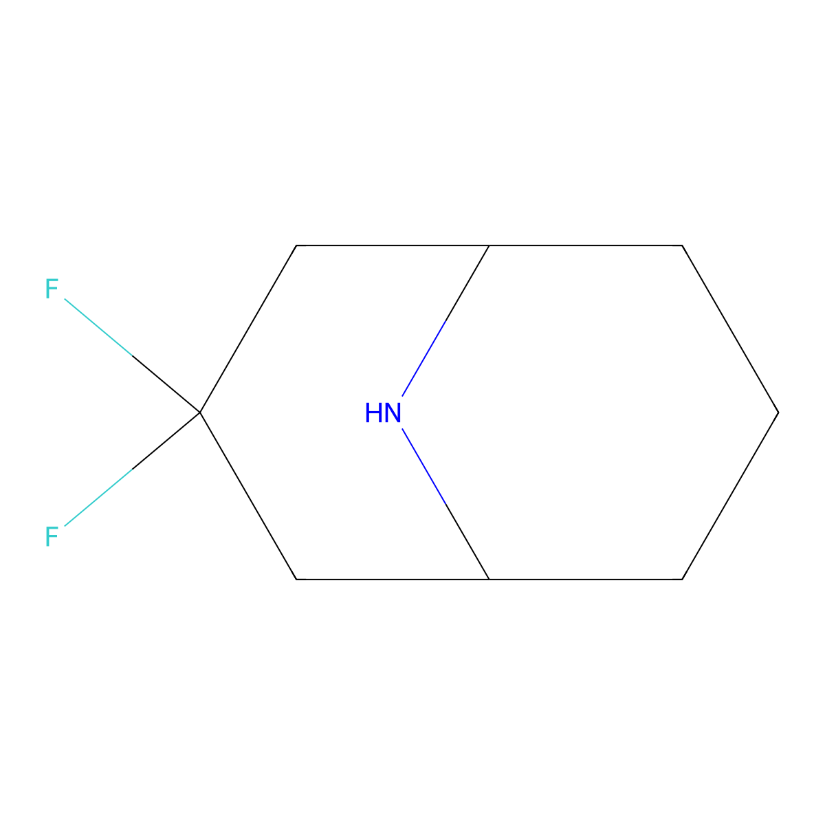 3,3-Difluoro-9-azabicyclo[3.3.1]nonane molecular structure, CAS 1824617-46-0