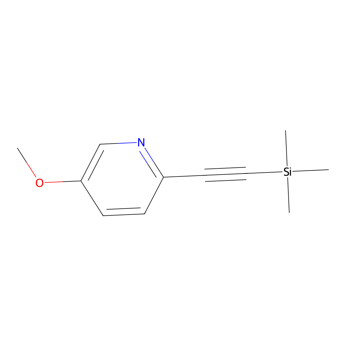 5-Methoxy-2-[2-(trimethylsilyl)ethynyl]pyridine molecular structure, CAS 1824618-24-7
