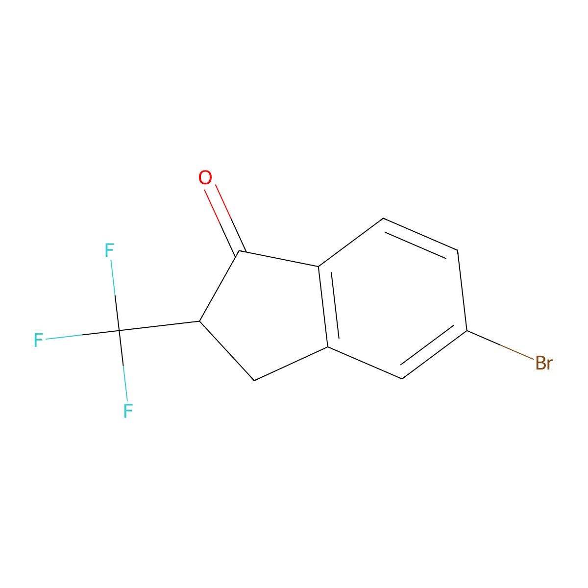 5-bromo-2-(trifluoromethyl)-2,3-dihydro-1H-inden-1-one molecular structure, CAS 1824619-66-0