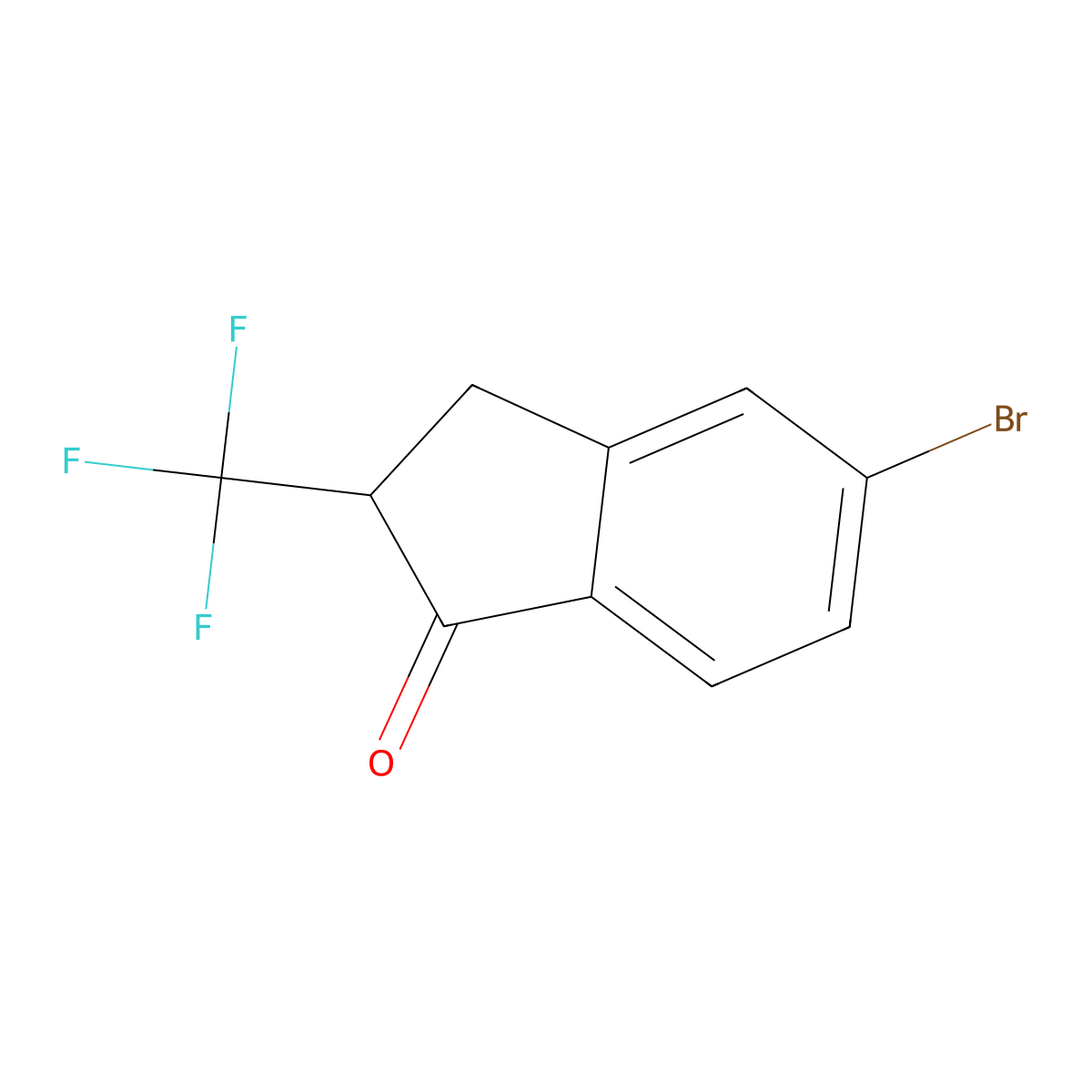 5-bromo-2-(trifluoromethyl)-2,3-dihydro-1H-inden-1-one molecular structure, CAS 1824619-66-0