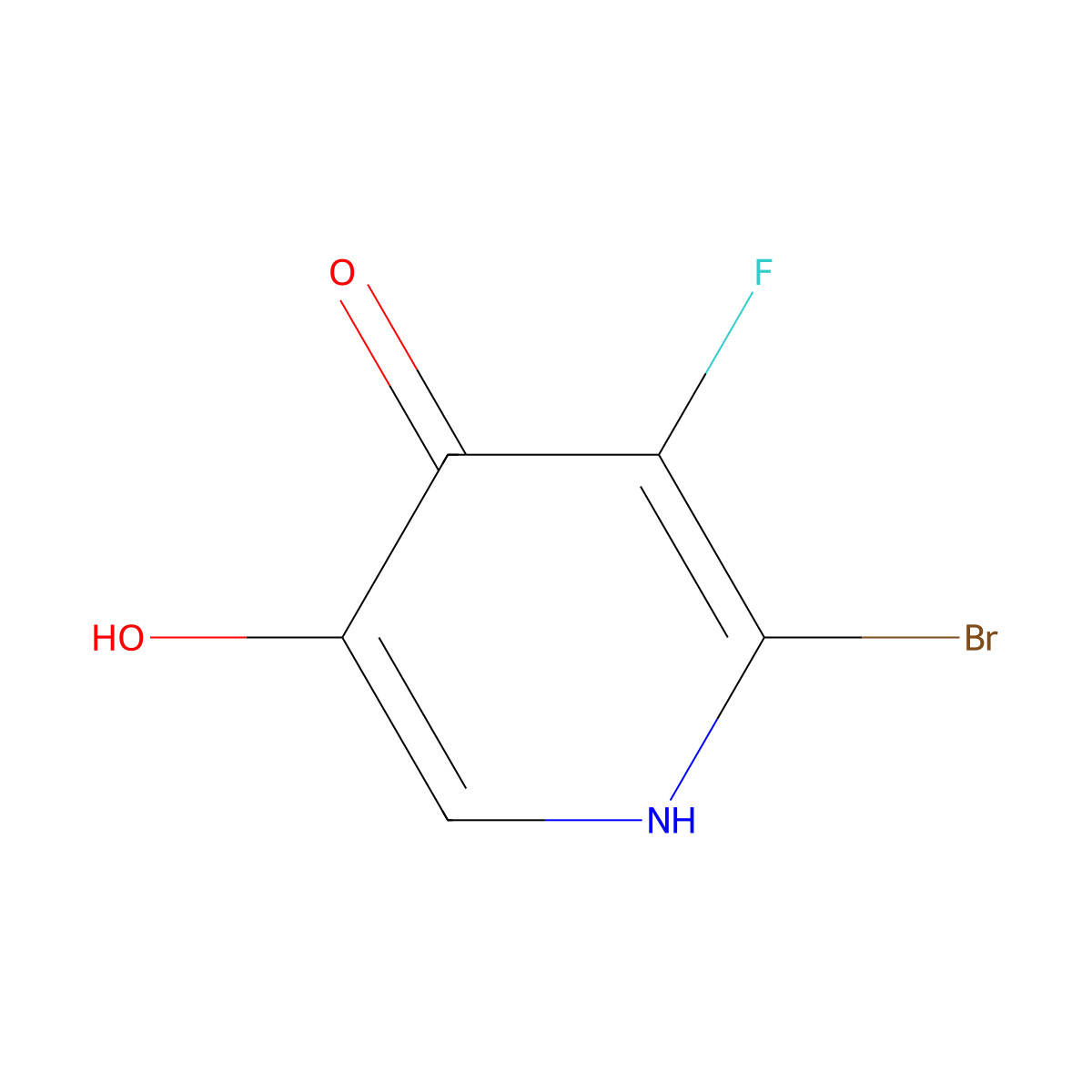6-Bromo-5-fluoropyridine-3,4-diol molecular structure, CAS 1824621-35-3
