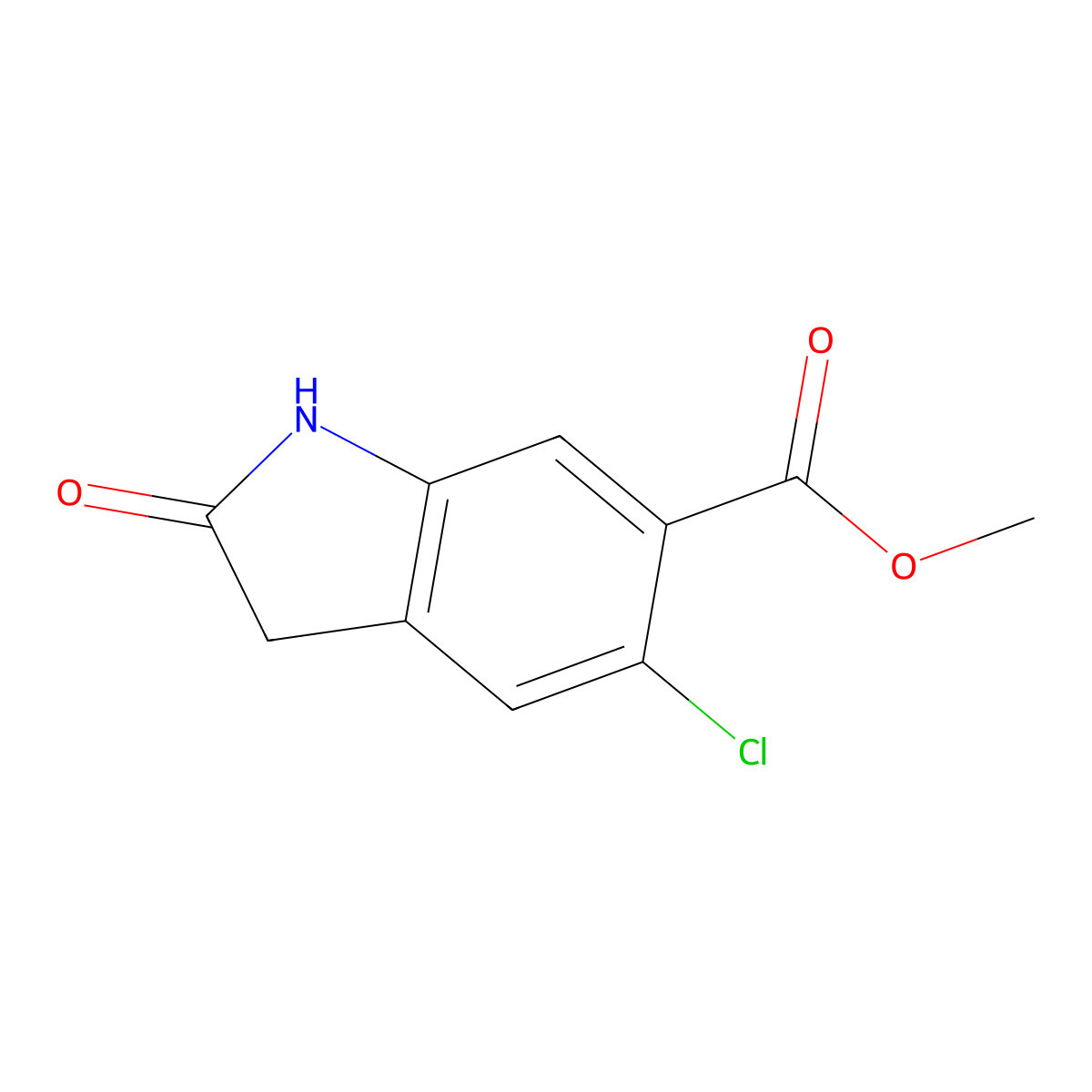 Methyl 5-chloro-2-oxoindoline-6-carboxylate molecular structure, CAS 1824626-98-3