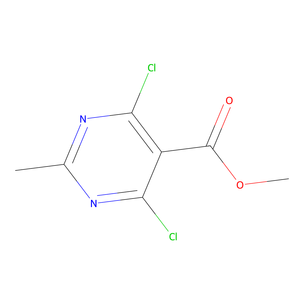 Methyl 4,6-dichloro-2-methylpyrimidine-5-carboxylate molecular structure, CAS 1824629-59-5