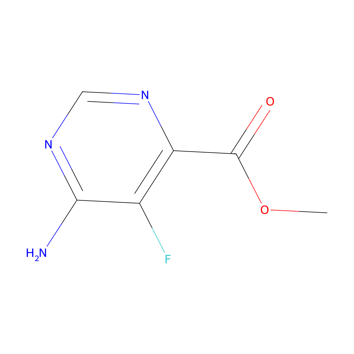 Methyl 6-amino-5-fluoropyrimidine-4-carboxylate molecular structure, CAS 1824632-15-6
