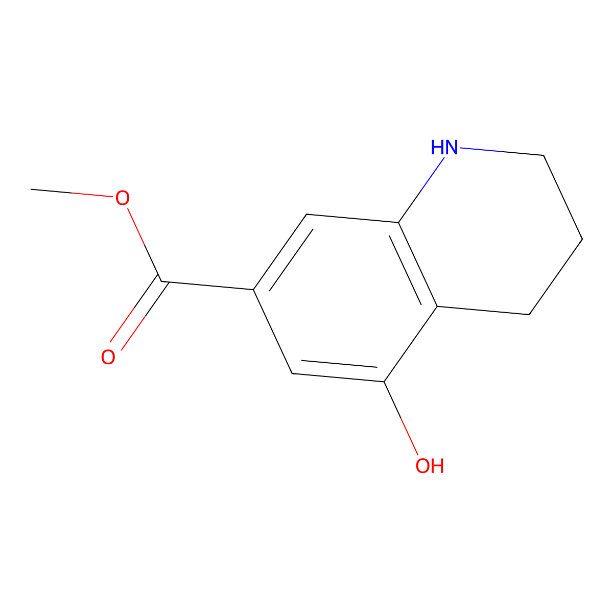 Methyl 5-hydroxy-1,2,3,4-tetrahydroquinoline-7-carboxylate molecular structure, CAS 1824632-17-8