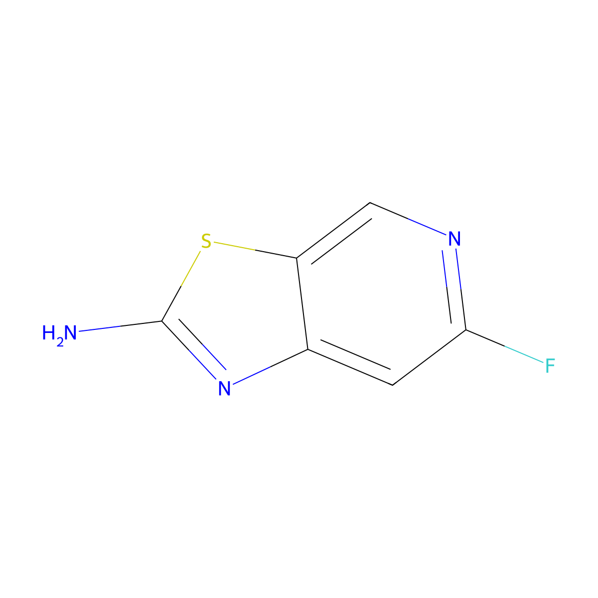 6-Fluoro-(1,3)thiazolo(5,4-c)pyridin-2-amine molecular structure, CAS 1824632-32-7