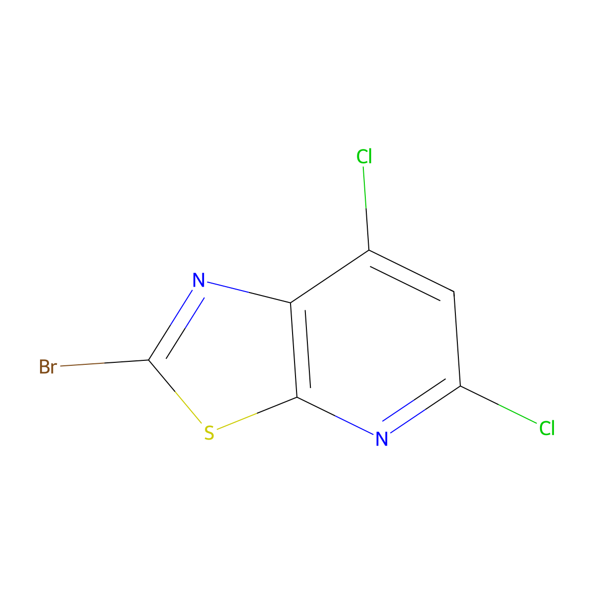 2-Bromo-5,7-dichlorothiazolo[5,4-B]pyridine molecular structure, CAS 1824632-48-5