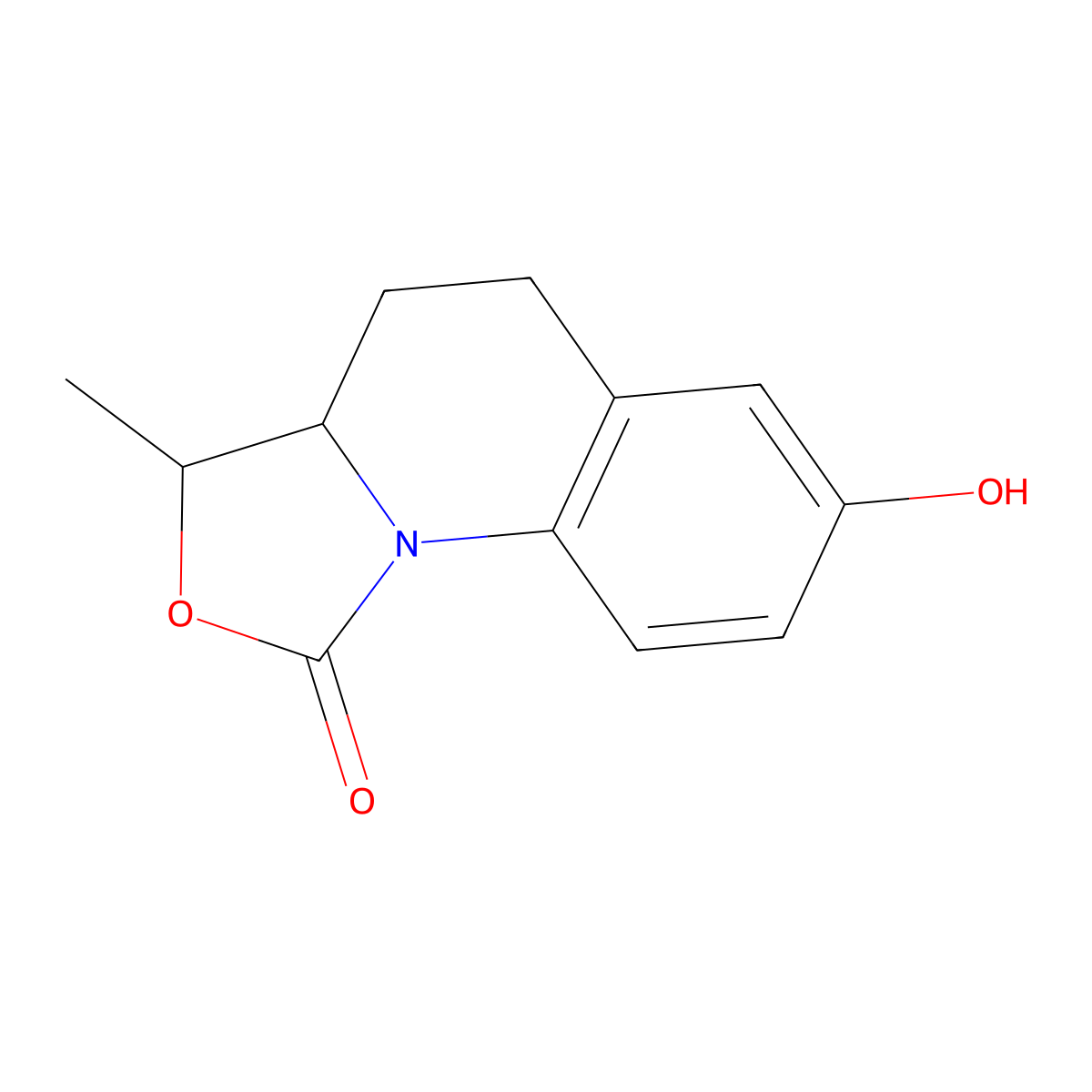 7-hydroxy-3-methyl-1H,3H,3aH,4H,5H-[1,3]oxazolo[3,4-a]quinolin-1-one molecular structure, CAS 1824633-17-1