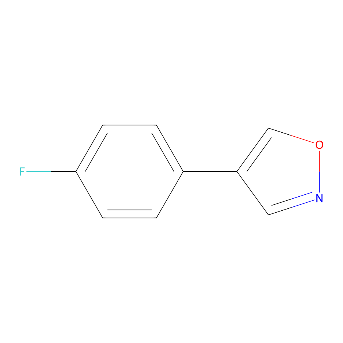4-(4-Fluorophenyl)isoxazole molecular structure, CAS 1824633-34-2