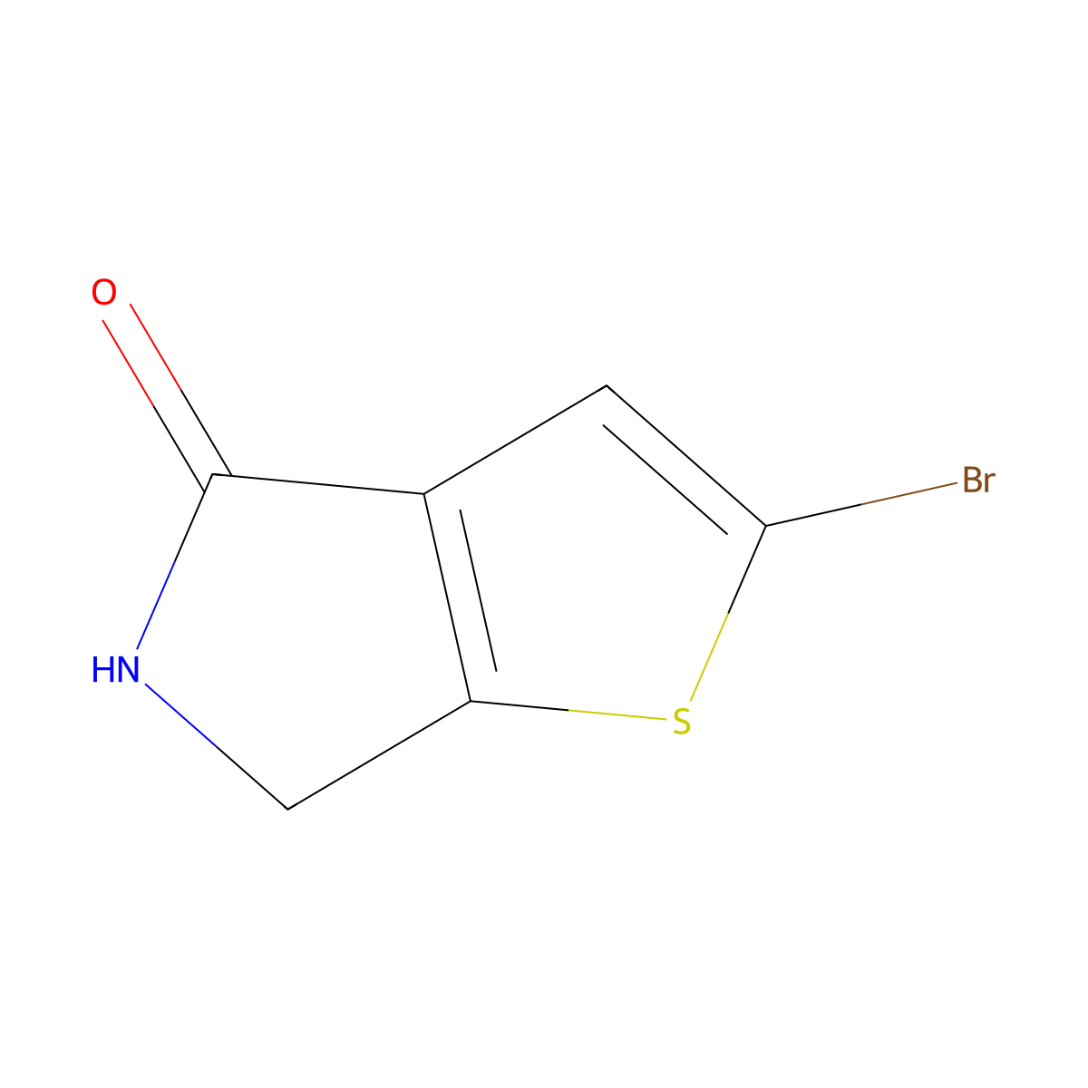 2-Bromo-5,6-dihydro-4H-thieno[2,3-C]pyrrol-4-one molecular structure, CAS 1824633-95-5