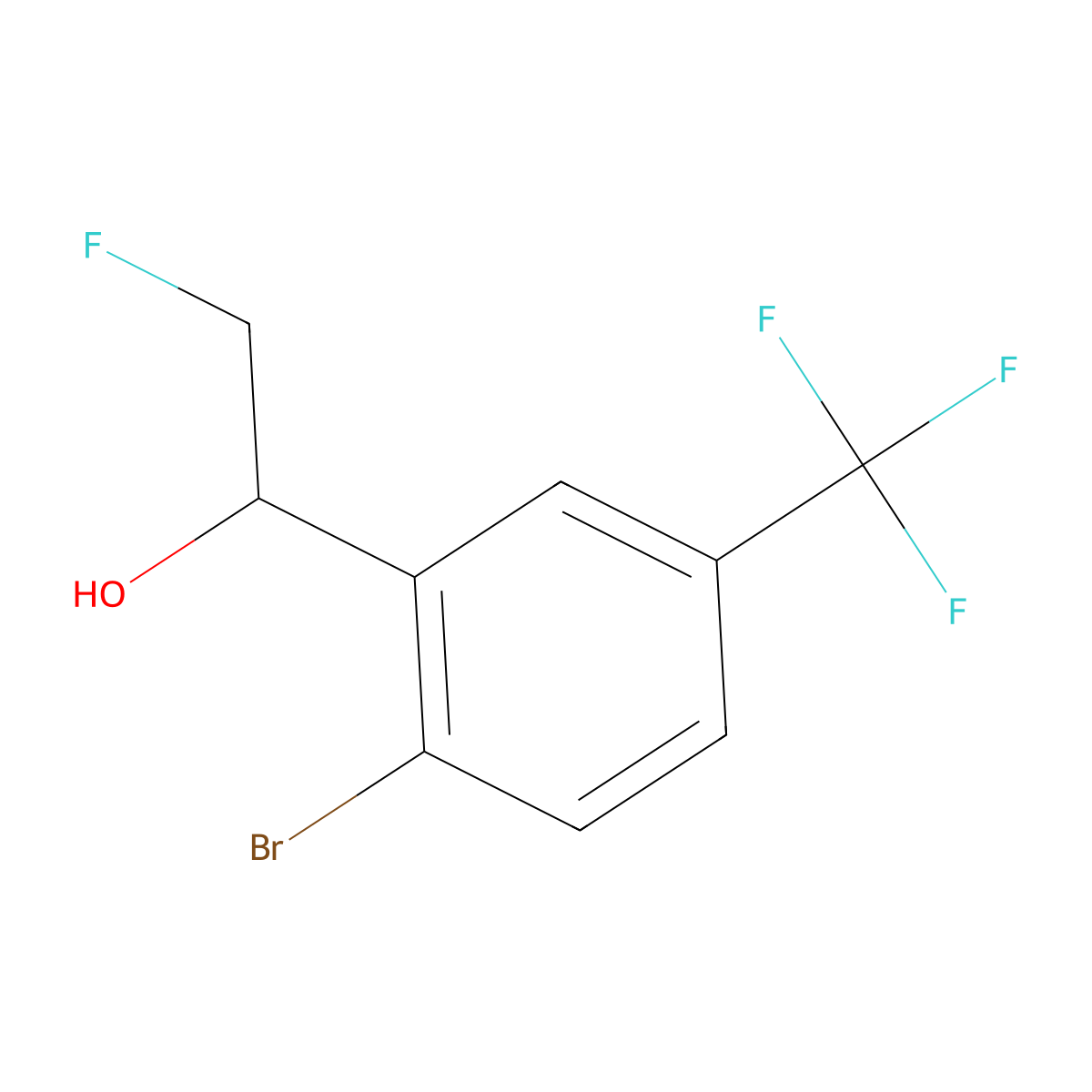 1-[2-Bromo-5-(trifluoromethyl)phenyl]-2-fluoroethan-1-ol molecular structure, CAS 1824633-98-8