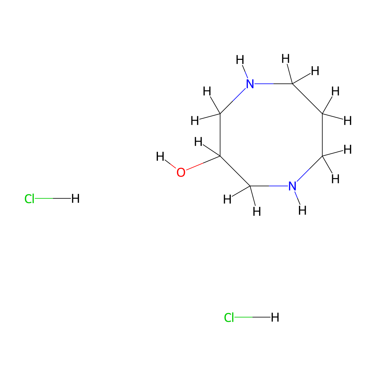 1,5-Diazocan-3-ol 2HCl molecular structure, CAS 1824642-48-9
