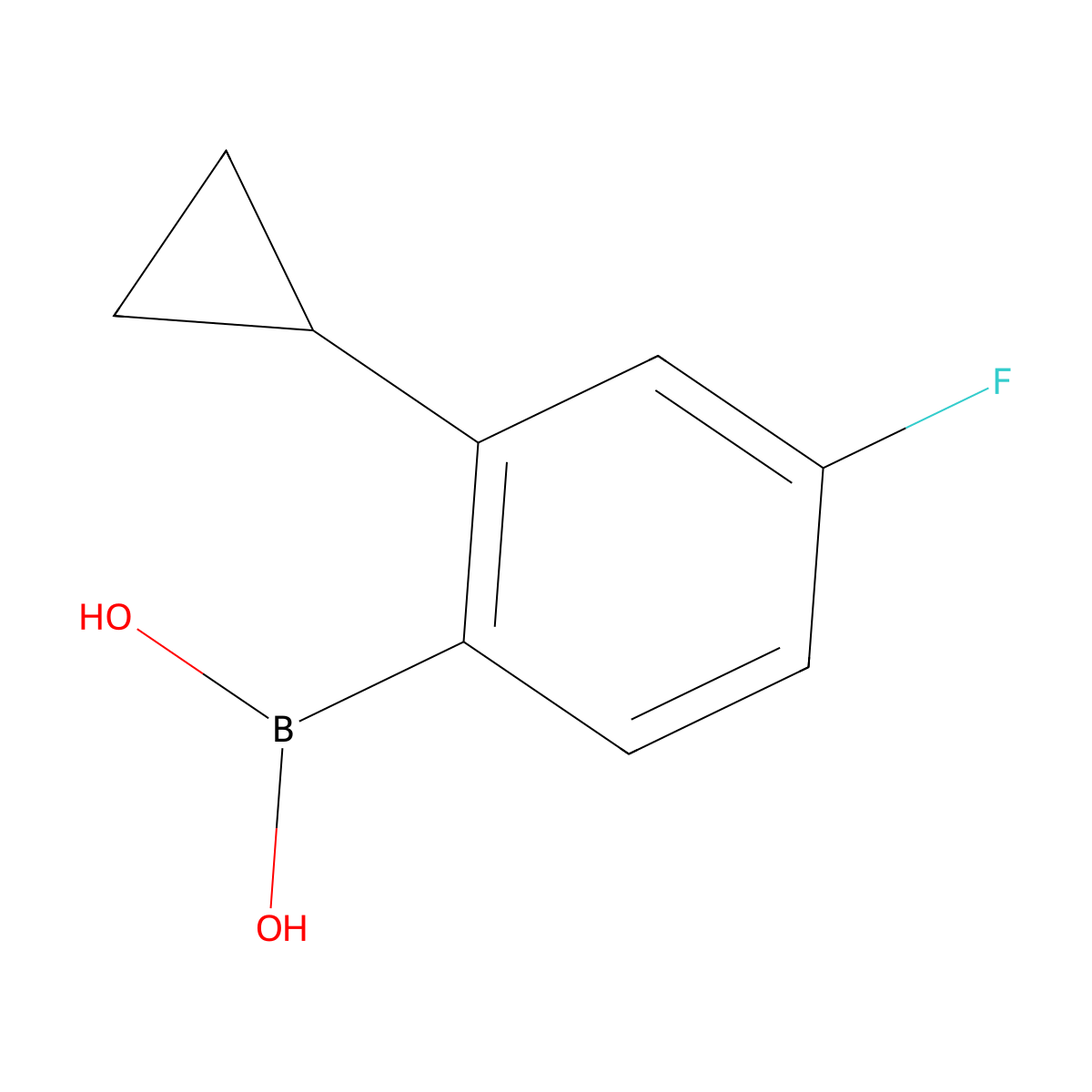 (2-Cyclopropyl-4-fluorophenyl)boronic acid molecular structure, CAS 1824647-97-3