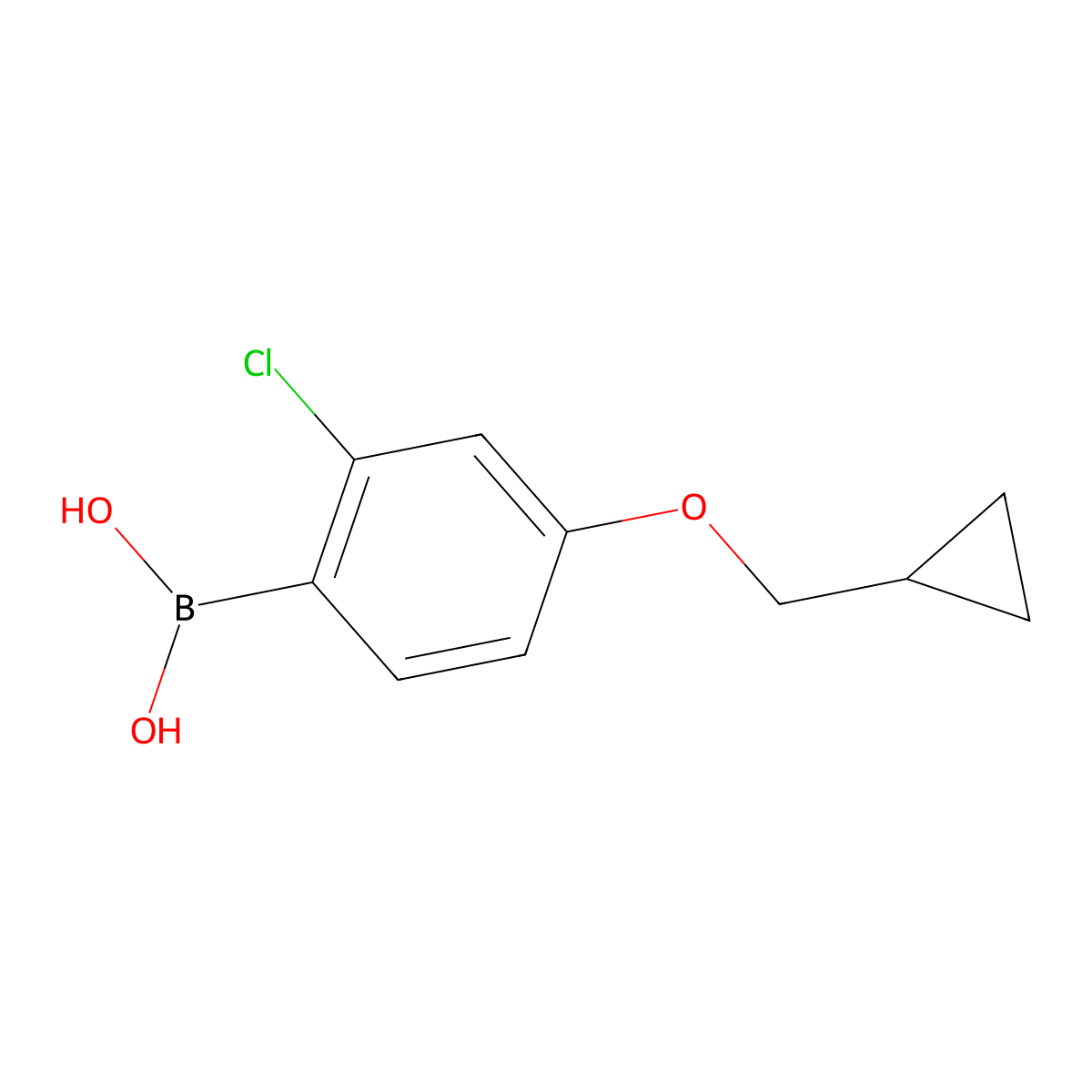 2-Chloro-4-(cyclopropylmethoxy)phenylboronic acid molecular structure, CAS 1824647-98-4