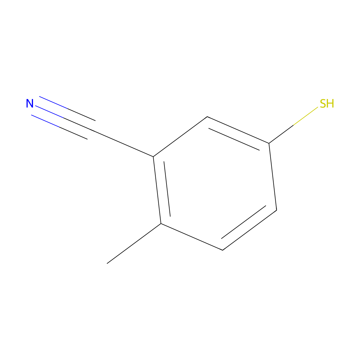 3-Cyano-4-methylthiophenol molecular structure, CAS 1824651-94-6