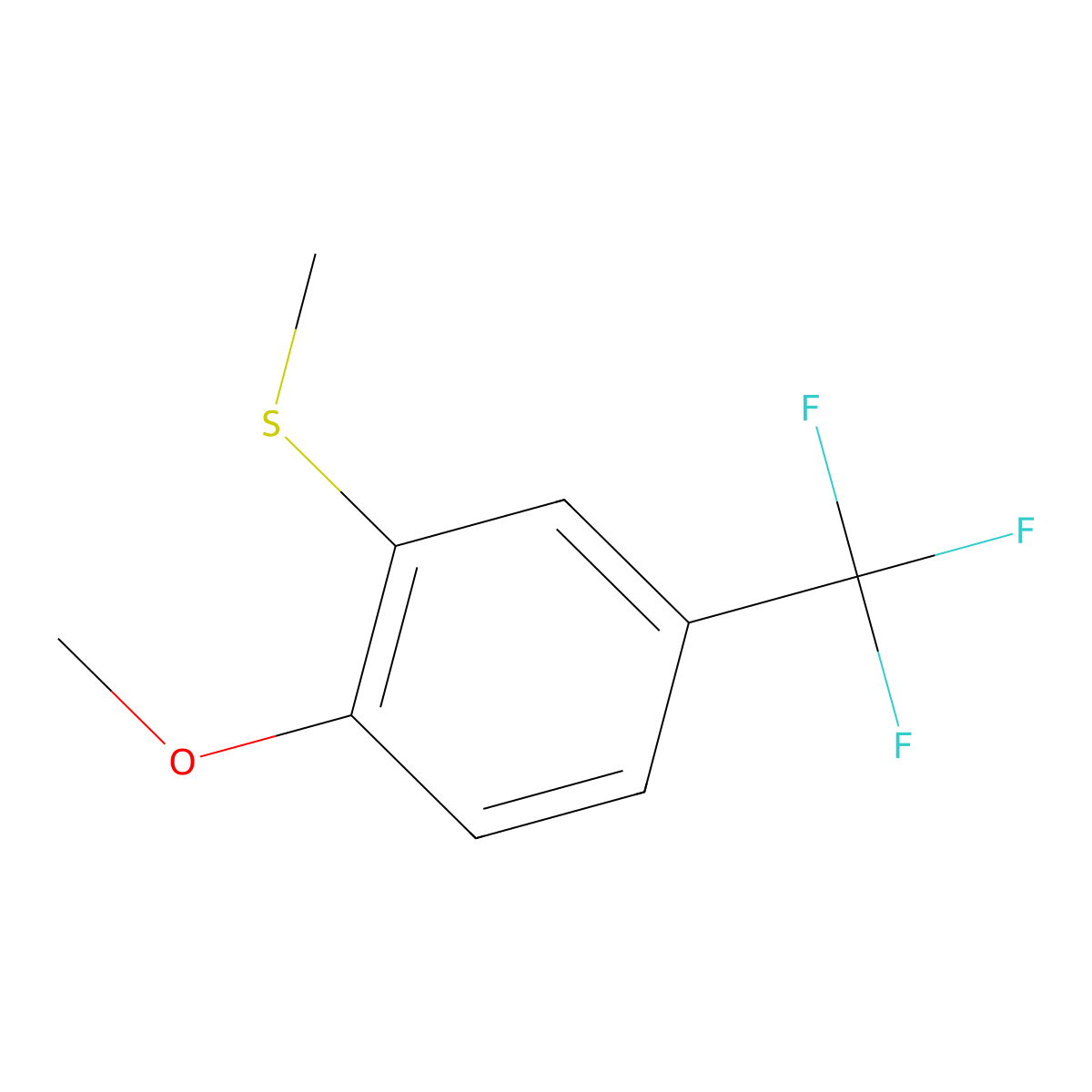 (2-Methoxy-5-(trifluoromethyl)phenyl)(methyl)sulfane molecular structure, CAS 1824651-97-9