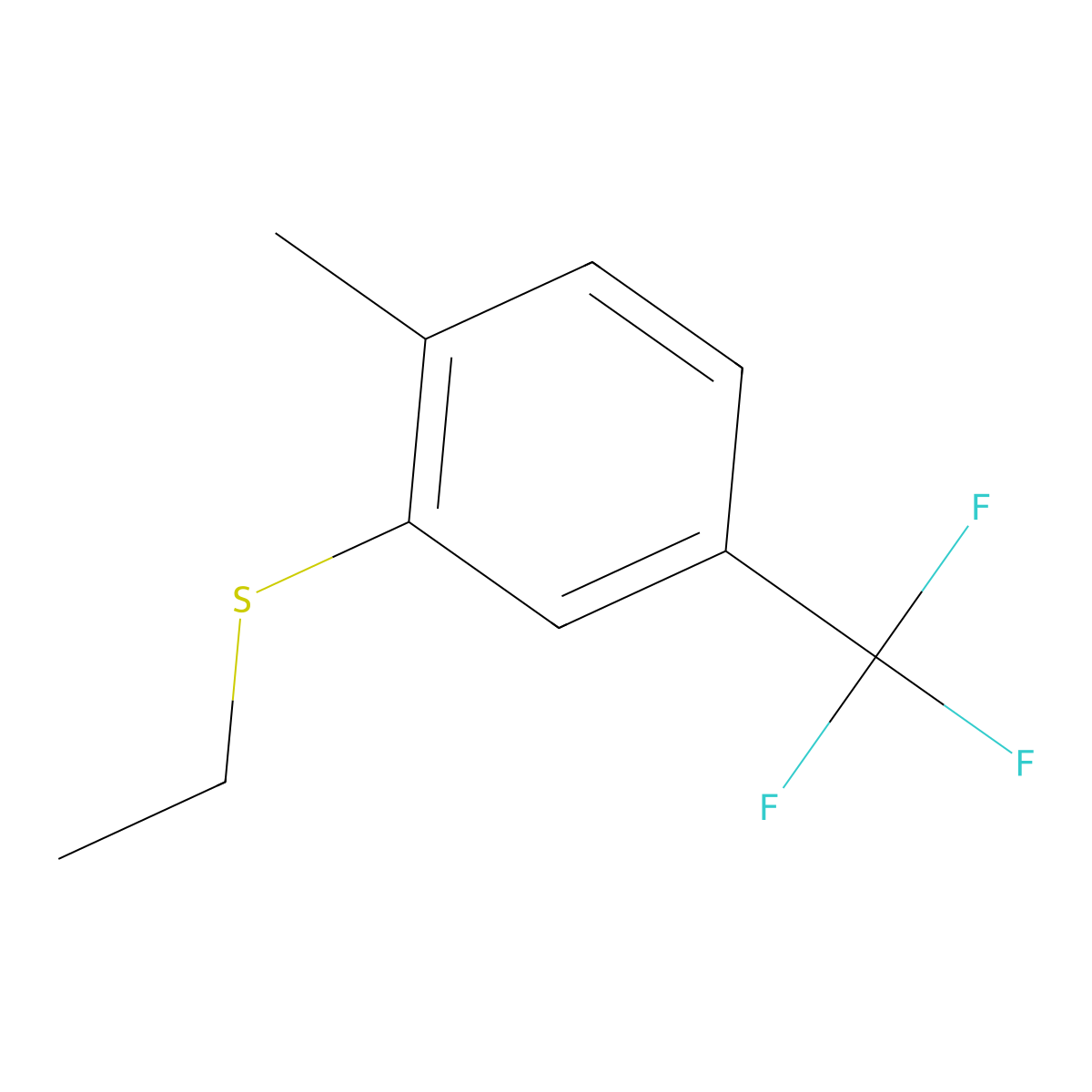 Ethyl(2-methyl-5-(trifluoromethyl)phenyl)sulfane molecular structure, CAS 1824657-90-0