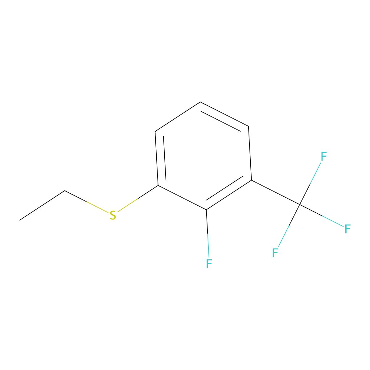 1-(Ethylthio)-2-fluoro-3-(trifluoromethyl)benZene molecular structure, CAS 1824659-66-6