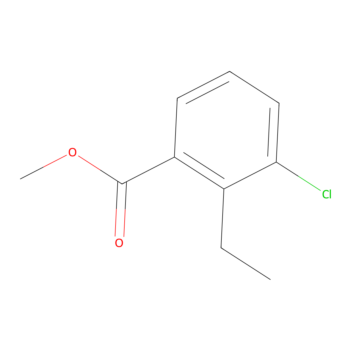 Methyl 3-chloro-2-ethylbenzoate molecular structure, CAS 1824662-33-0