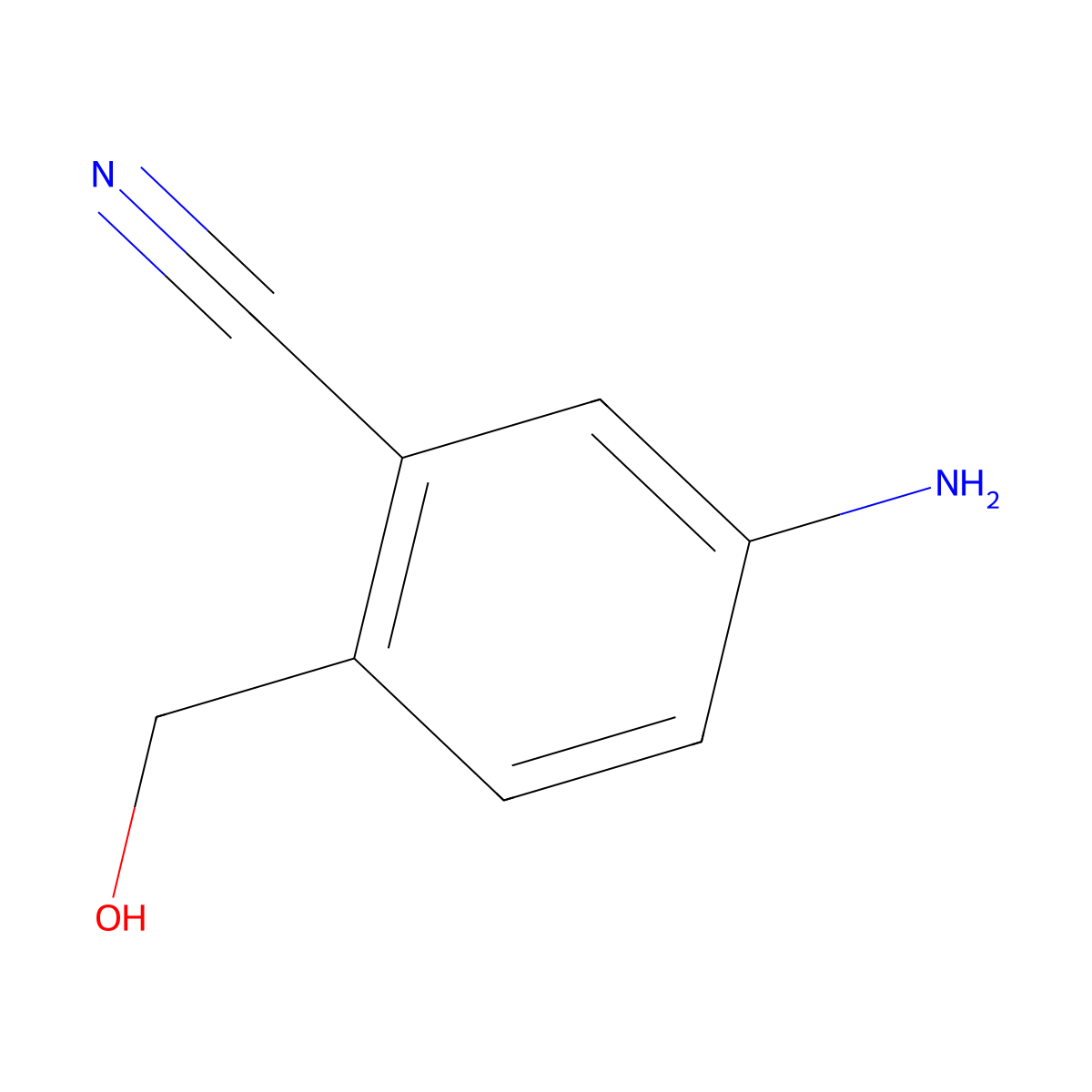 5-Amino-2-(hydroxymethyl)benzonitrile molecular structure, CAS 1824662-72-7