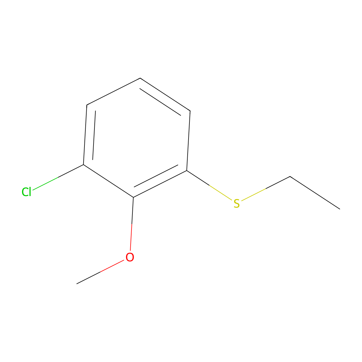 1-Chloro-3-(ethylthio)-2-methoxybenzene molecular structure, CAS 1824665-64-6