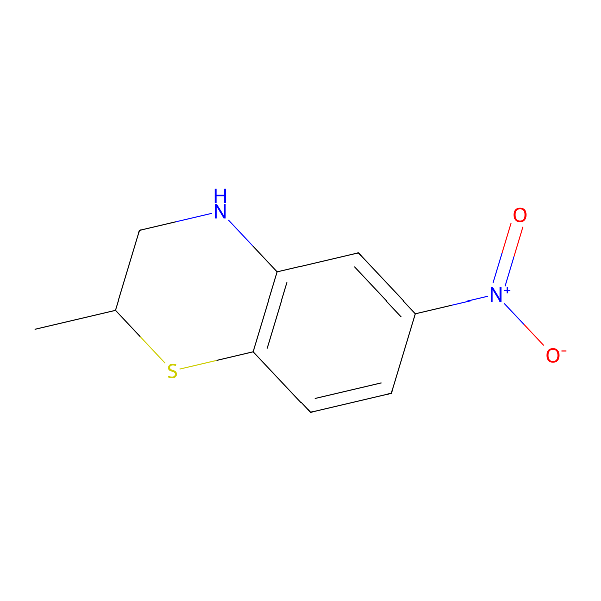 2-Methyl-6-nitro-3,4-dihydro-2H-benzo[b][1,4]thiazine molecular structure, CAS 1824666-86-5