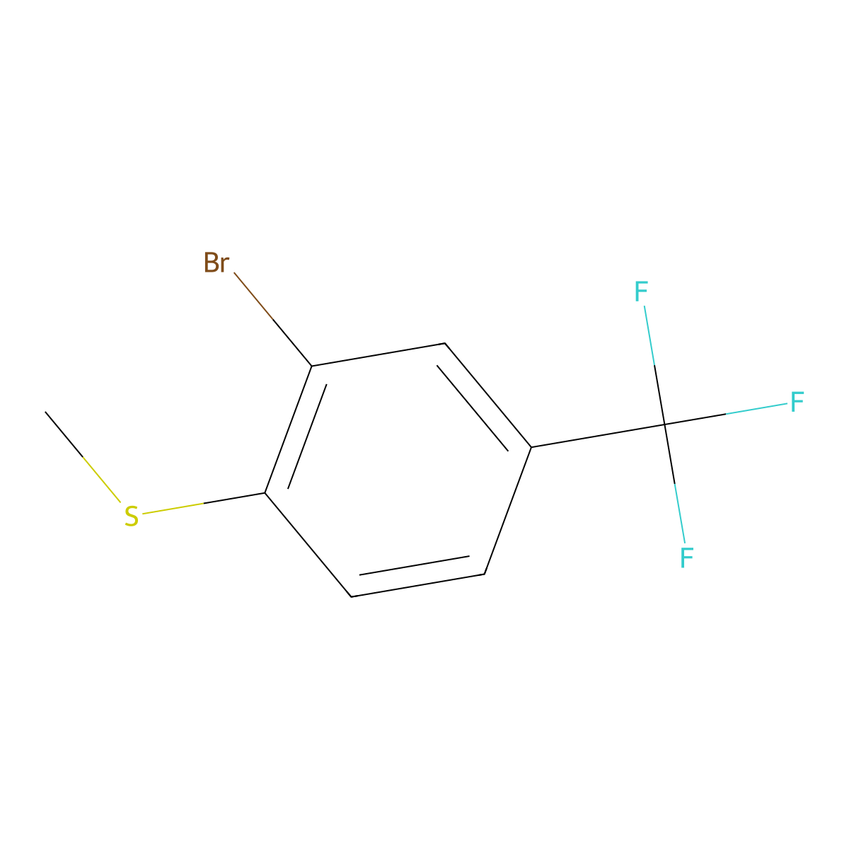 2-Bromo-4-(trifluoromethyl)thioanisole molecular structure, CAS 1824666-96-7