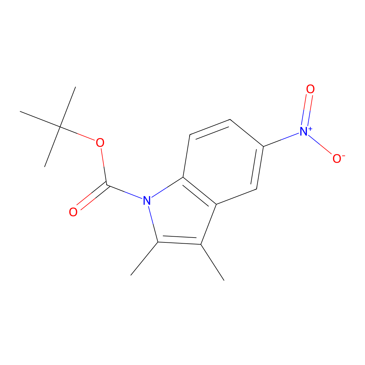 1-Boc-2,3-dimethyl-5-nitro-1H-indole molecular structure, CAS 1824681-49-3