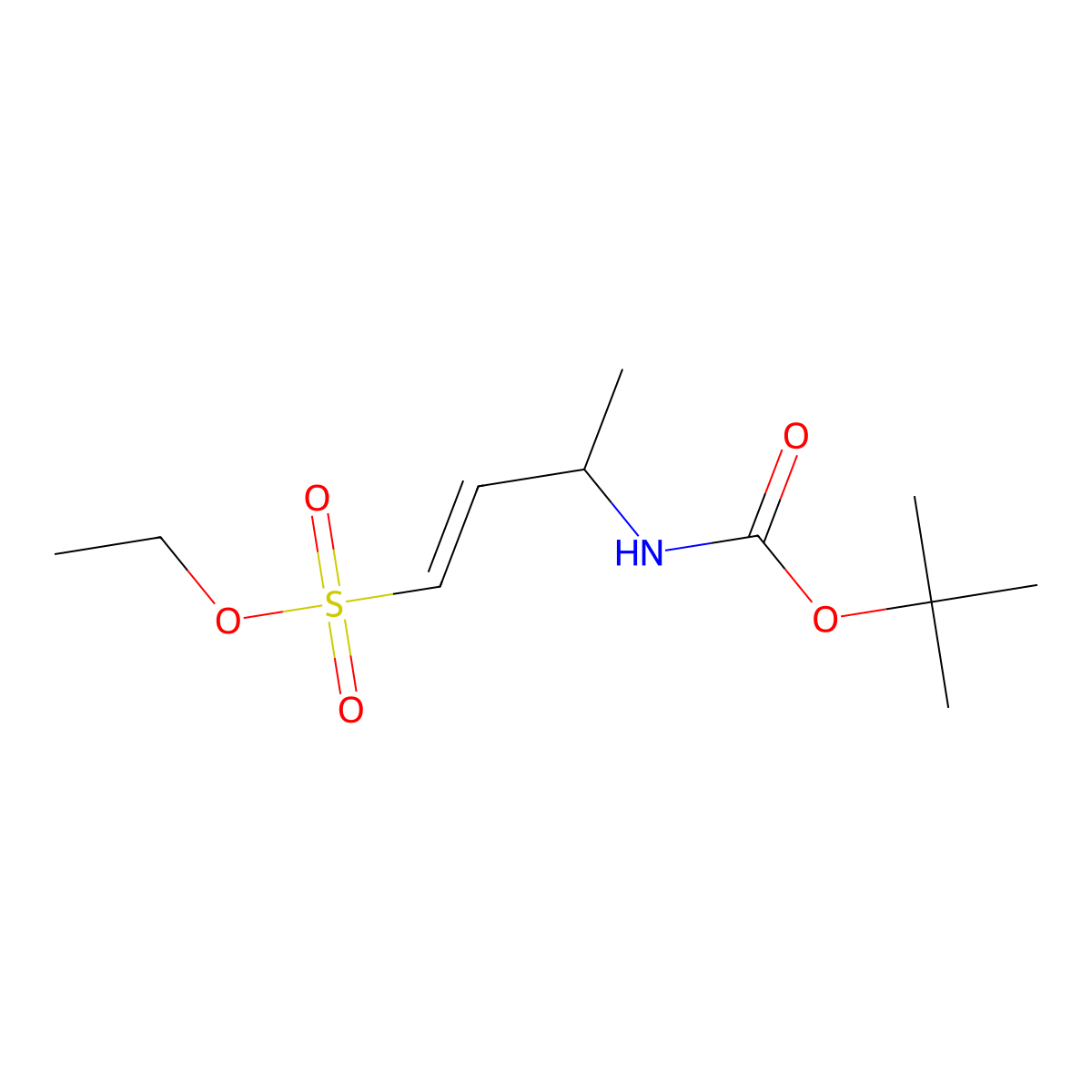 tert-butyl N-[4-(ethoxysulfonyl)but-3-en-2-yl]carbamate molecular structure, CAS 1824685-77-9